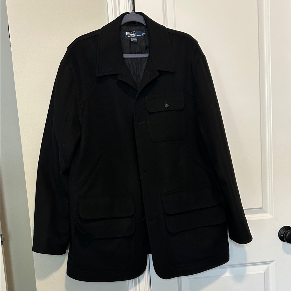Polo by Ralph Lauren Black Wool Hunting Coat